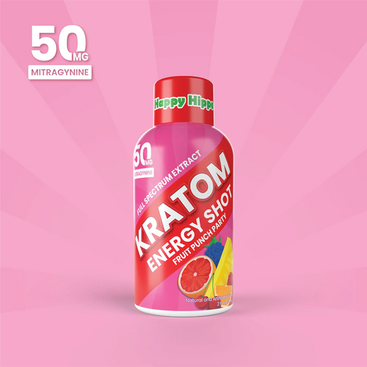 Happy Hippo Kratom Energy Shot Fruit Punch Party 150MG MIT