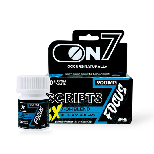 on7 Scripts 7-oh Focus Blue Raspberry 30mg 30ct 900mg Total